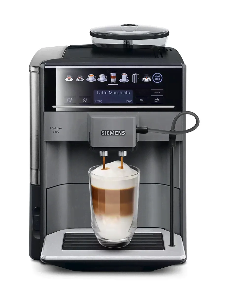 Кофемашина Siemens EQ6 plus s100 TE651209RW (кофе зерновой, молотый/ 1500 Вт/ 1.7 л/ автоматический капучинатор/ 6 напитков)